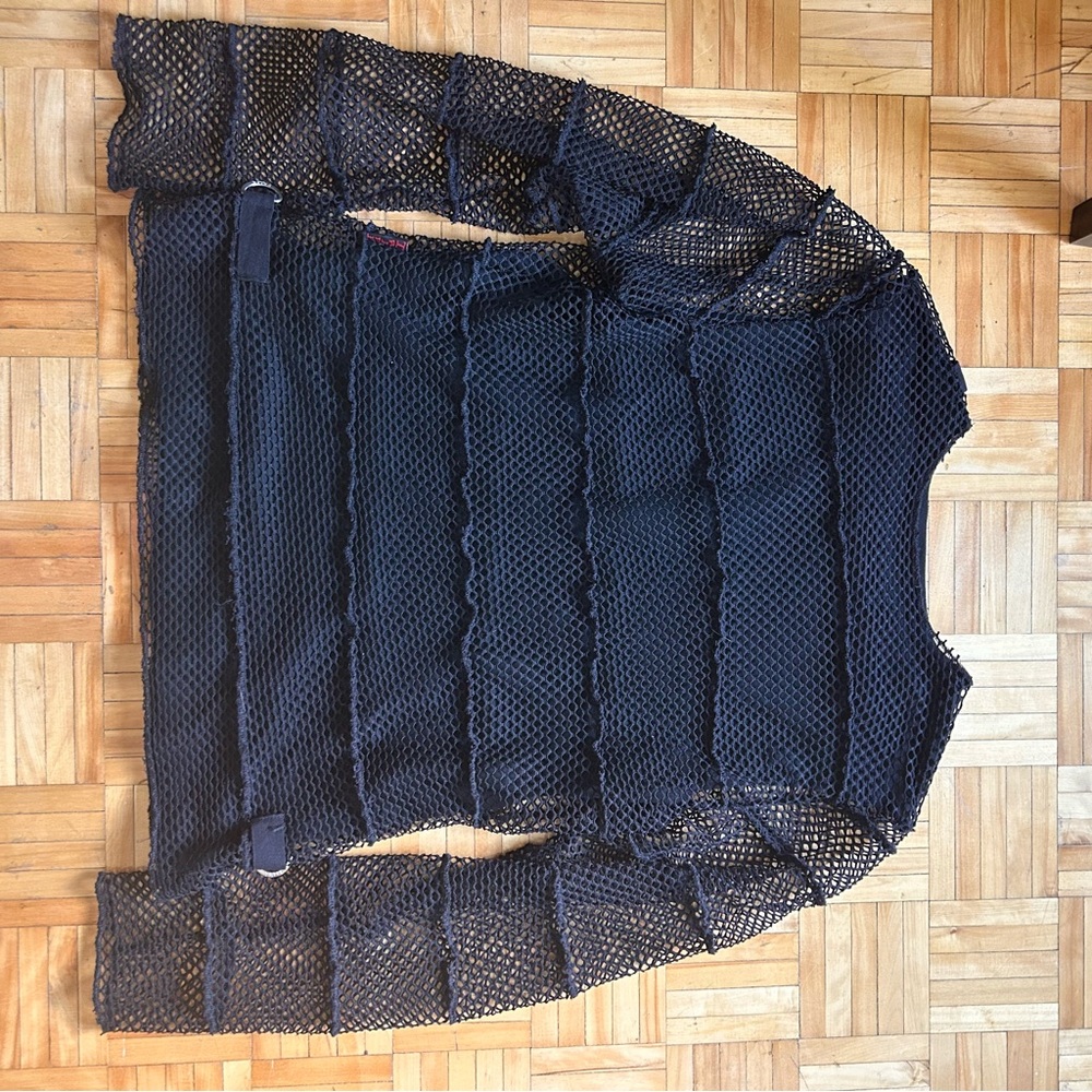 SOLD Rare Vintage Tripp NYC Black Mesh Long Sleeve Top with Cotton Underlayer - Picture 2 of 5